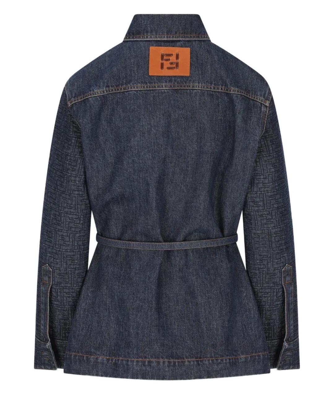 FENDI Синяя полиэстеровая куртка, фото 2