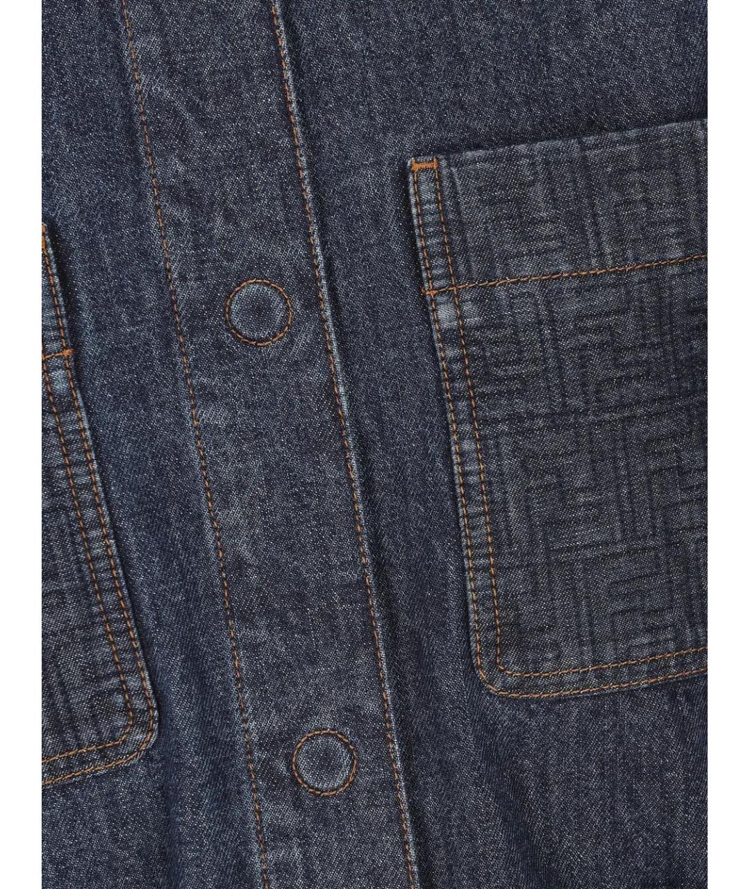 FENDI Синяя полиэстеровая куртка, фото 4