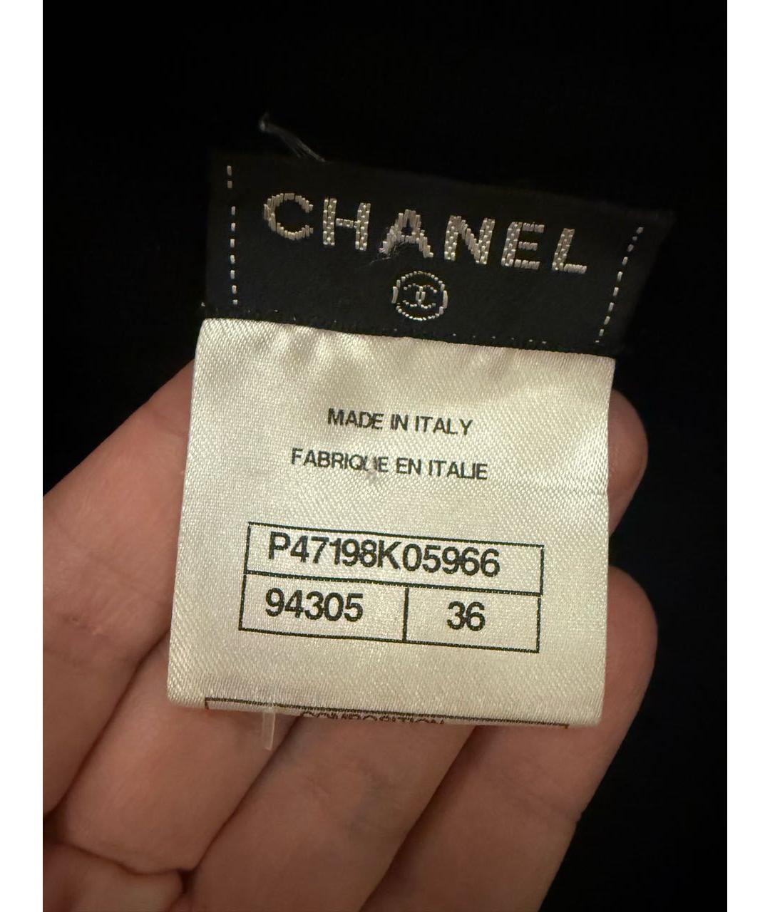 CHANEL Черное шерстяное повседневное платье, фото 4