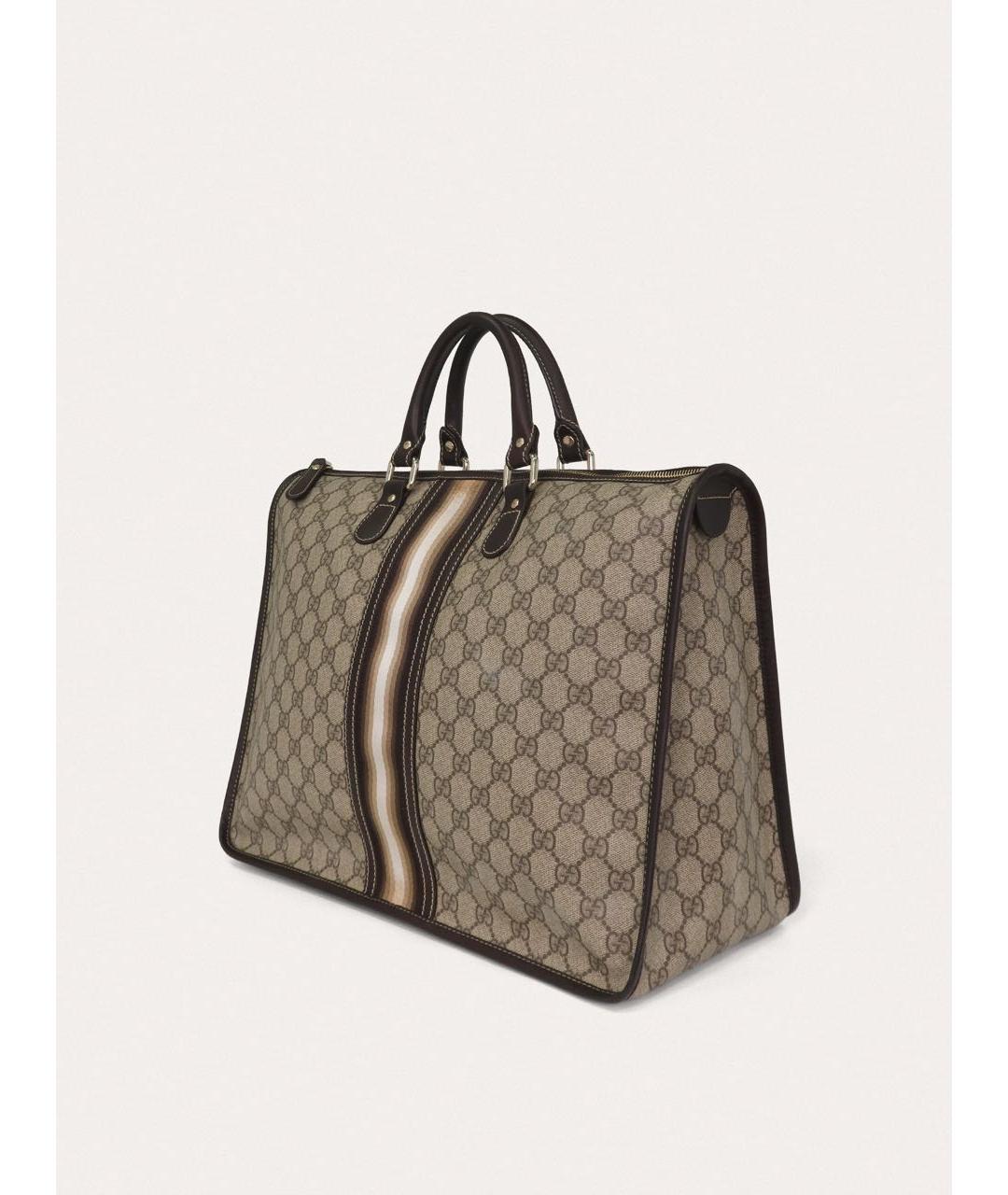 GUCCI Бежевая кожаная сумка с короткими ручками, фото 2