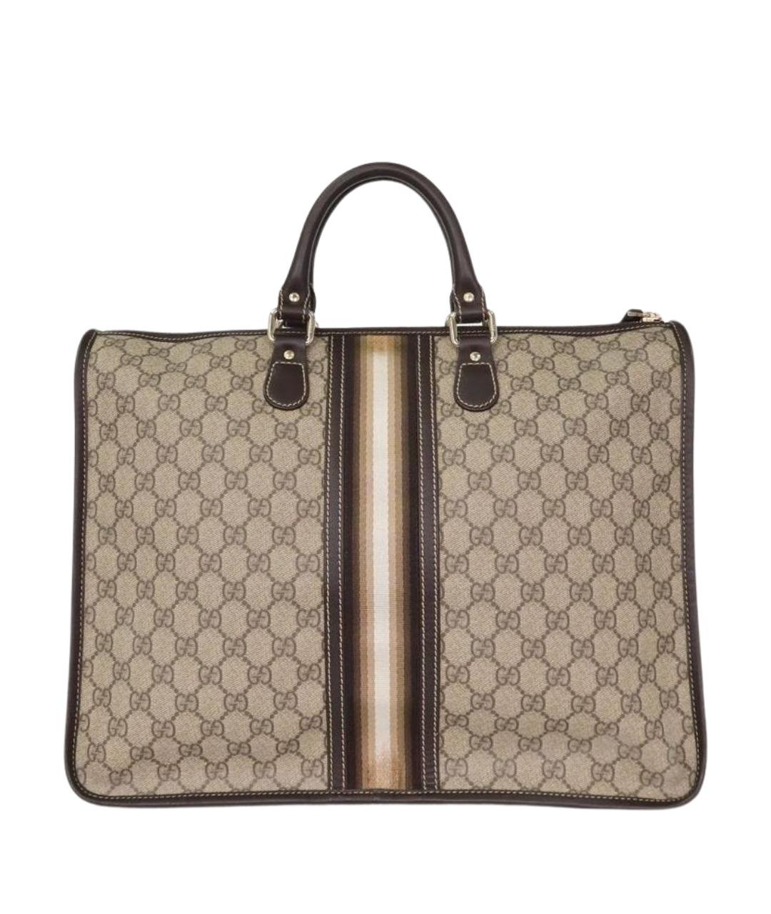 GUCCI Бежевая кожаная сумка с короткими ручками, фото 1