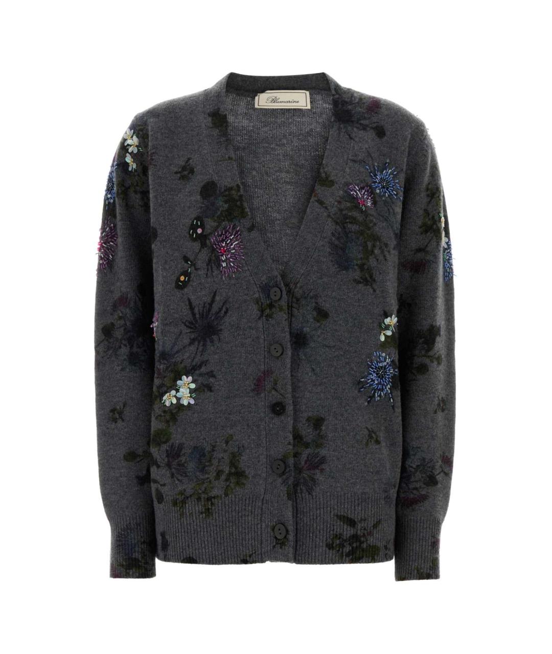 BLUMARINE Серый шерстяной кардиган, фото 1