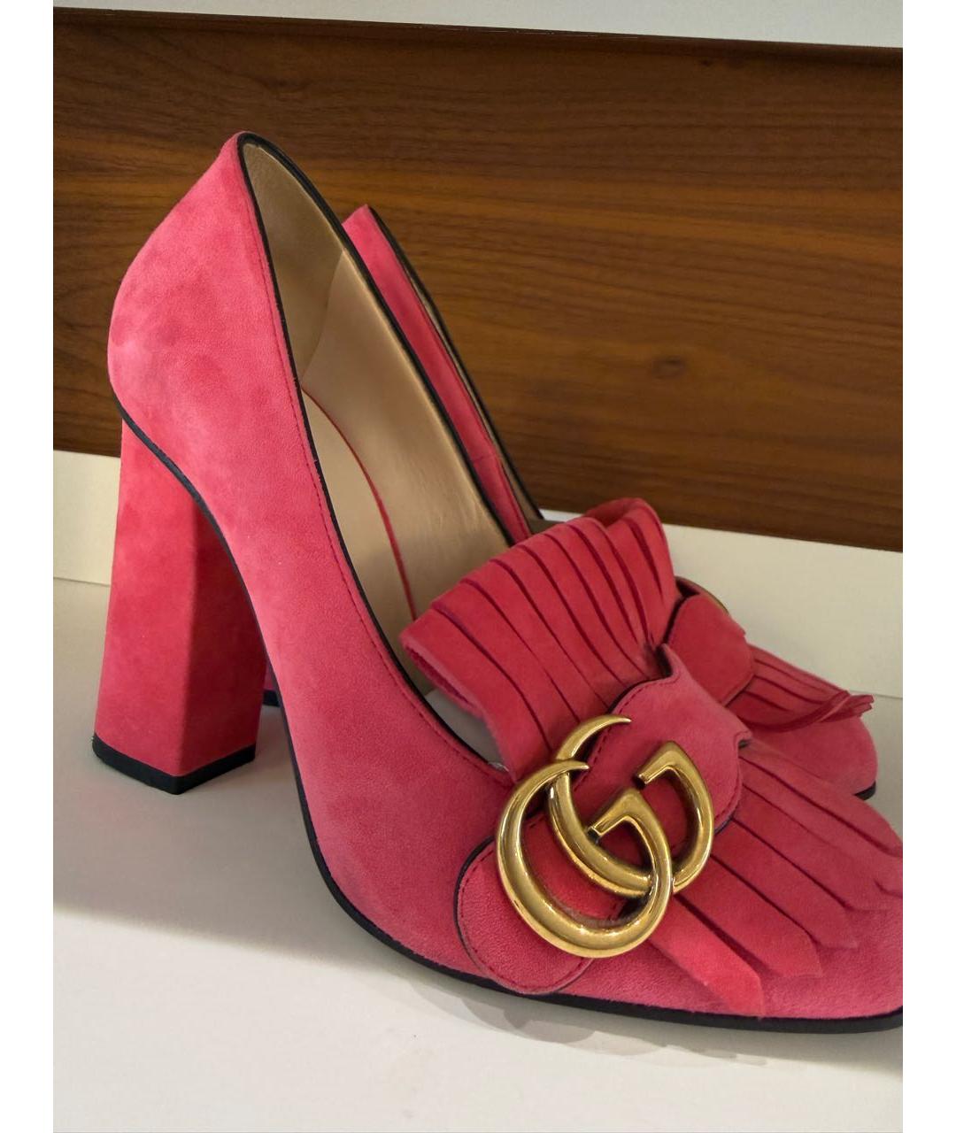 GUCCI Розовые замшевые туфли, фото 5