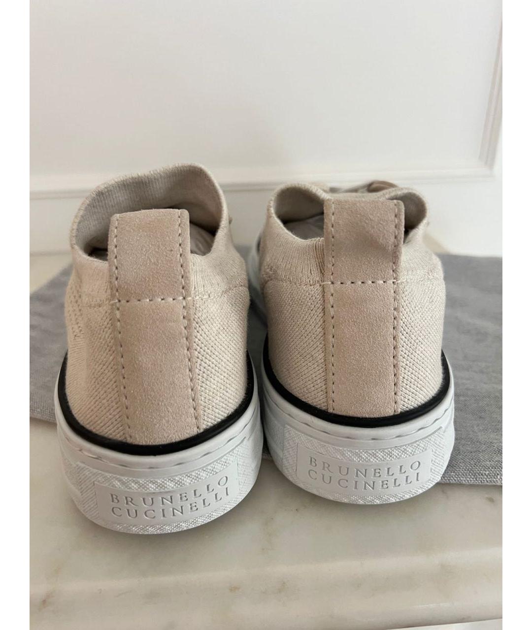 BRUNELLO CUCINELLI Бежевые текстильные кеды, фото 5
