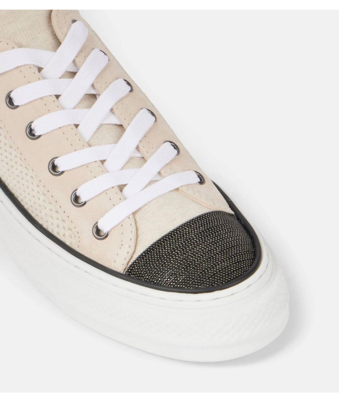 BRUNELLO CUCINELLI Бежевые текстильные кеды, фото 6