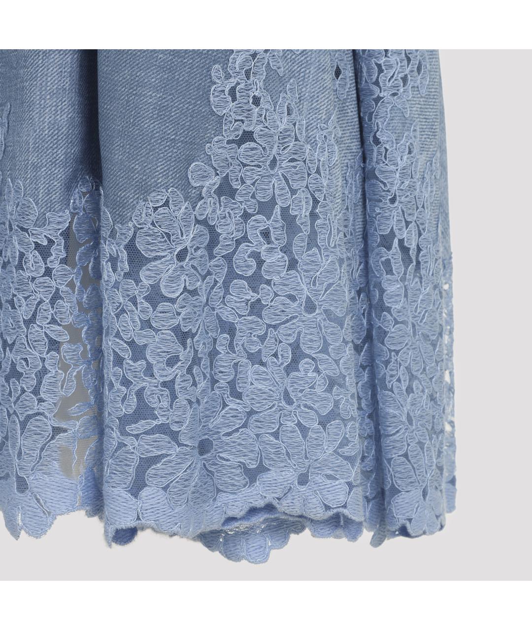 ERMANNO SCERVINO Голубая вискозная юбка миди, фото 4