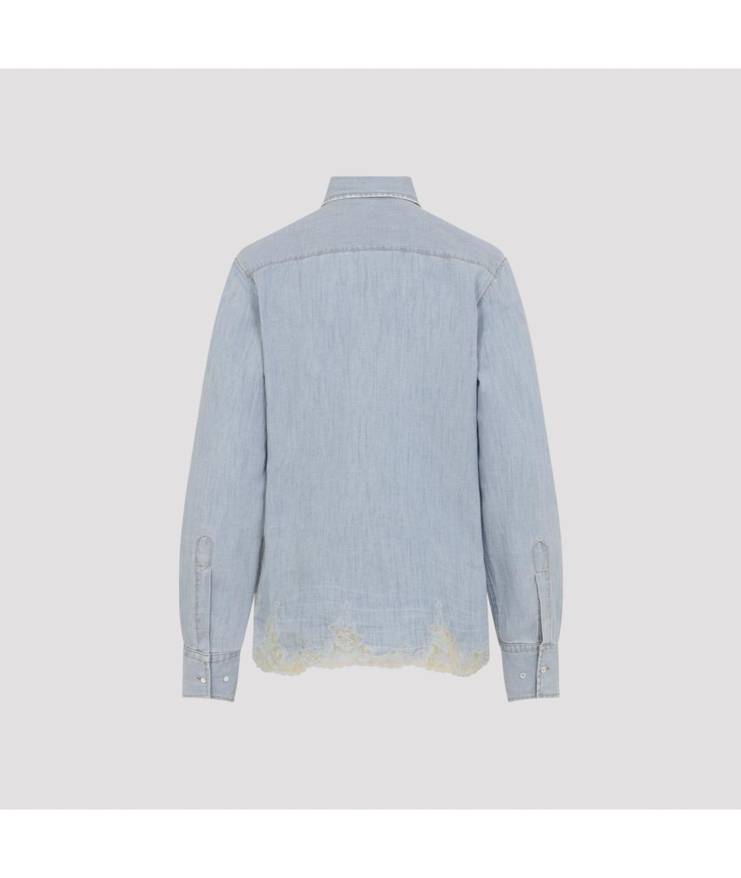 ERMANNO SCERVINO Голубая хлопковая рубашка, фото 2