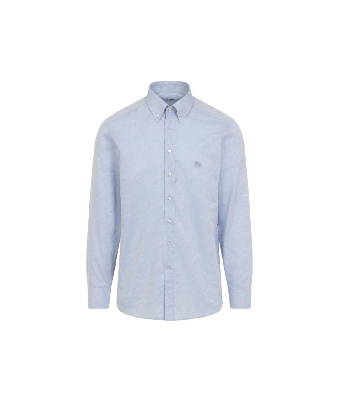 ETRO Синяя хлопковая кэжуал рубашка, фото 1