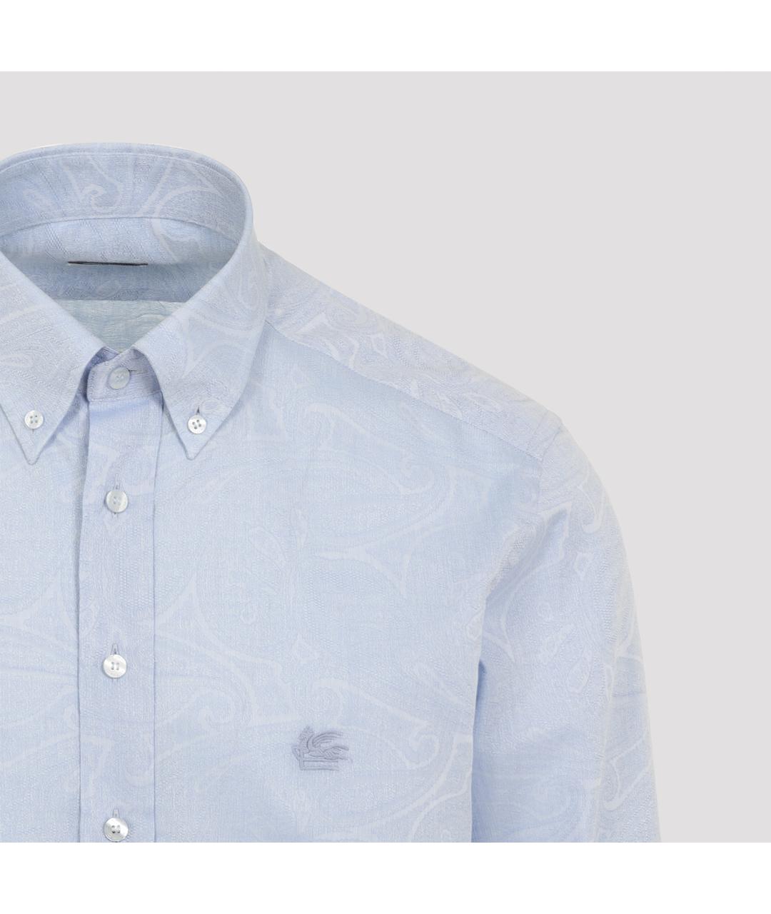 ETRO Синяя хлопковая кэжуал рубашка, фото 3