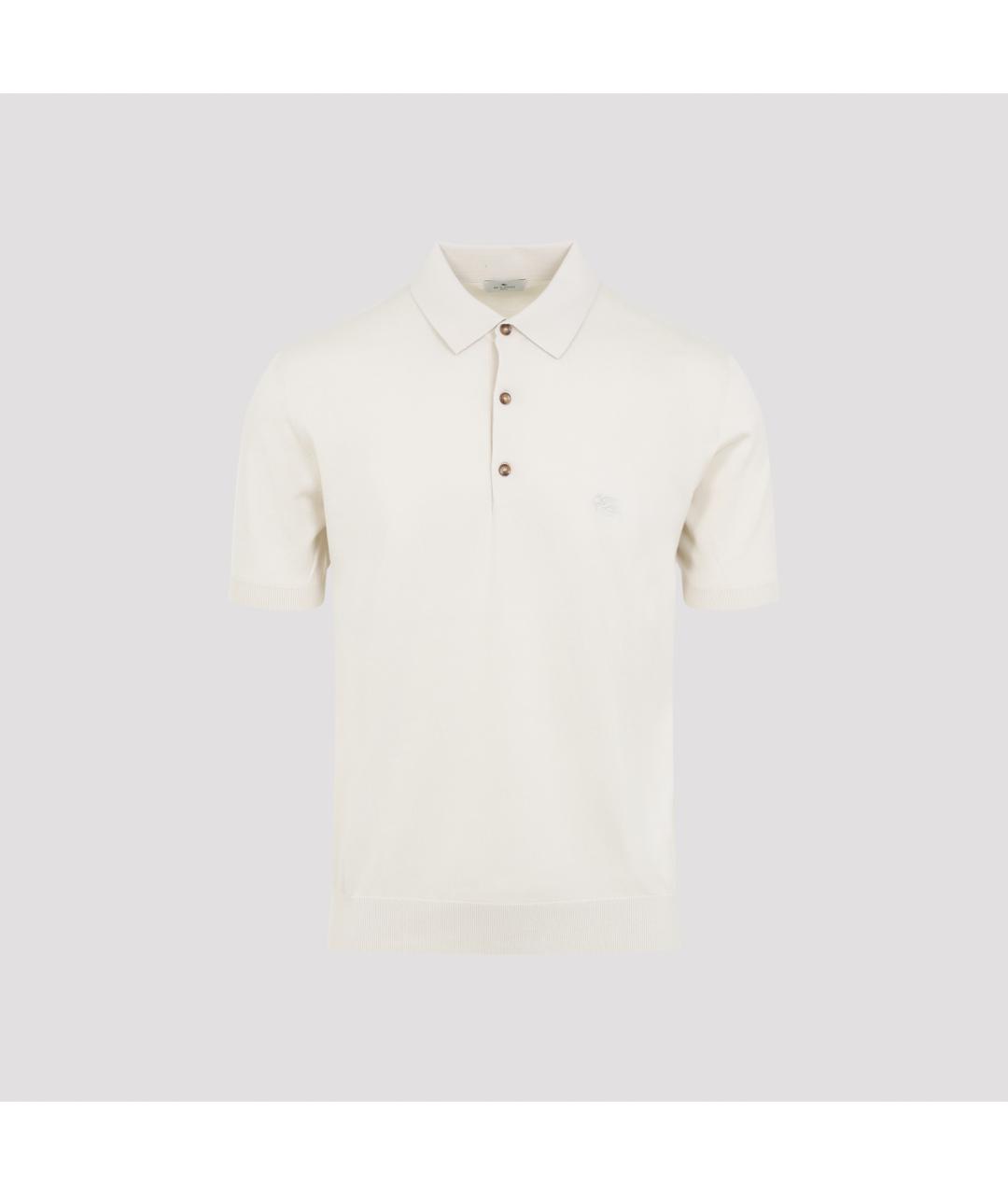 ETRO Белое хлопковое поло с коротким рукавом, фото 3