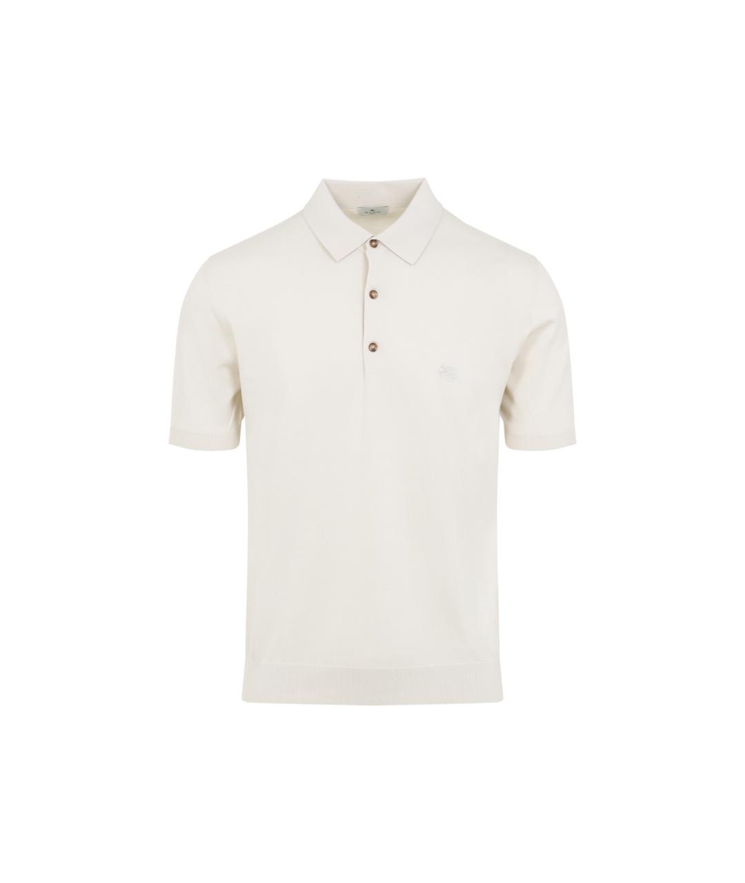 ETRO Белое хлопковое поло с коротким рукавом, фото 1