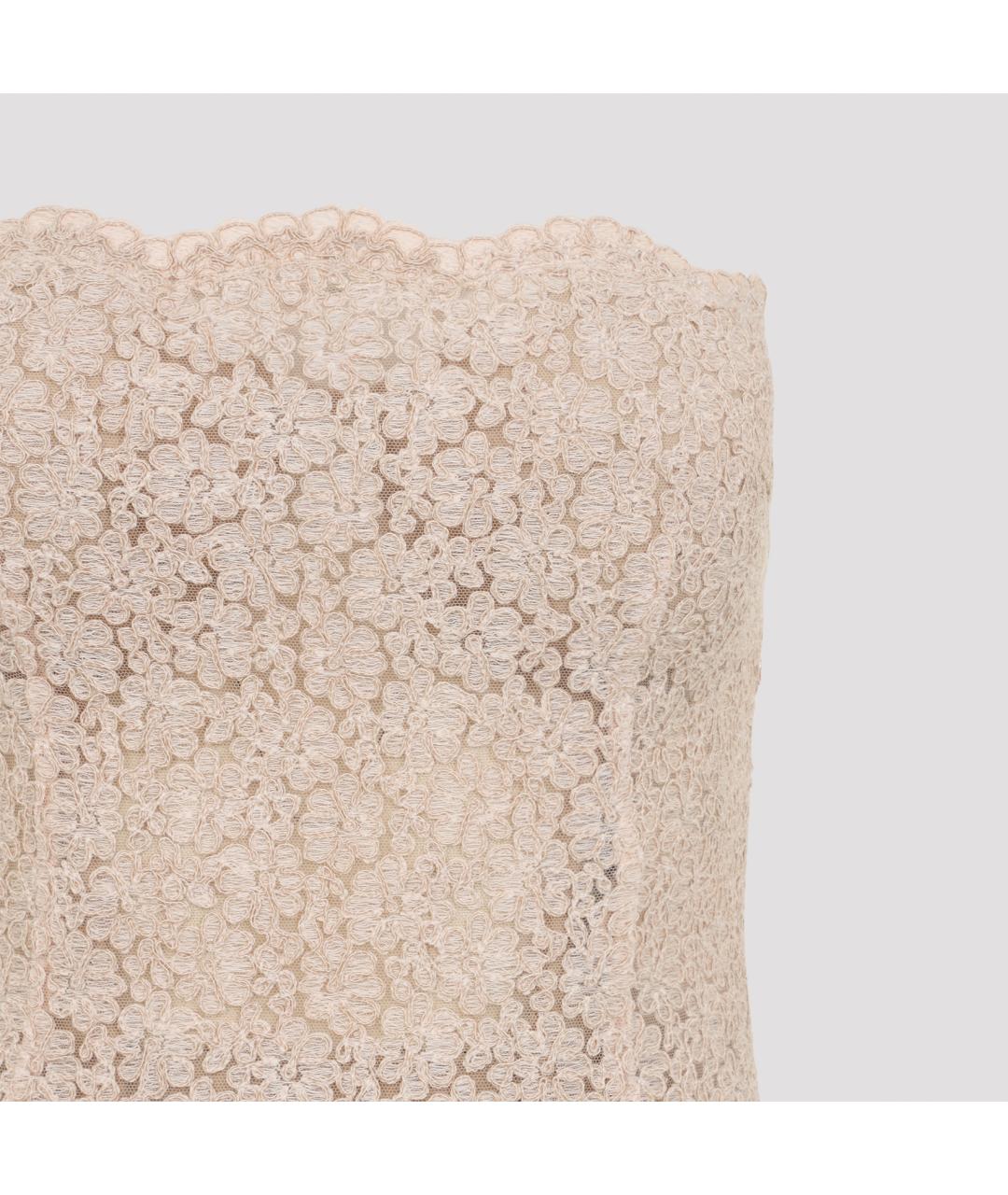 ERMANNO SCERVINO Бежевое полиэстеровое вечернее платье, фото 3