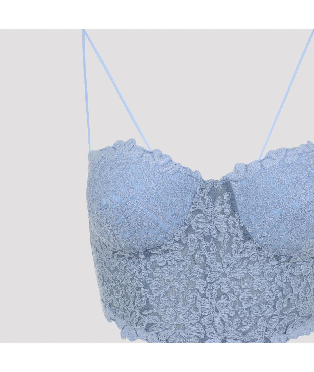 ERMANNO SCERVINO Синяя полиэстеровая майка, фото 4