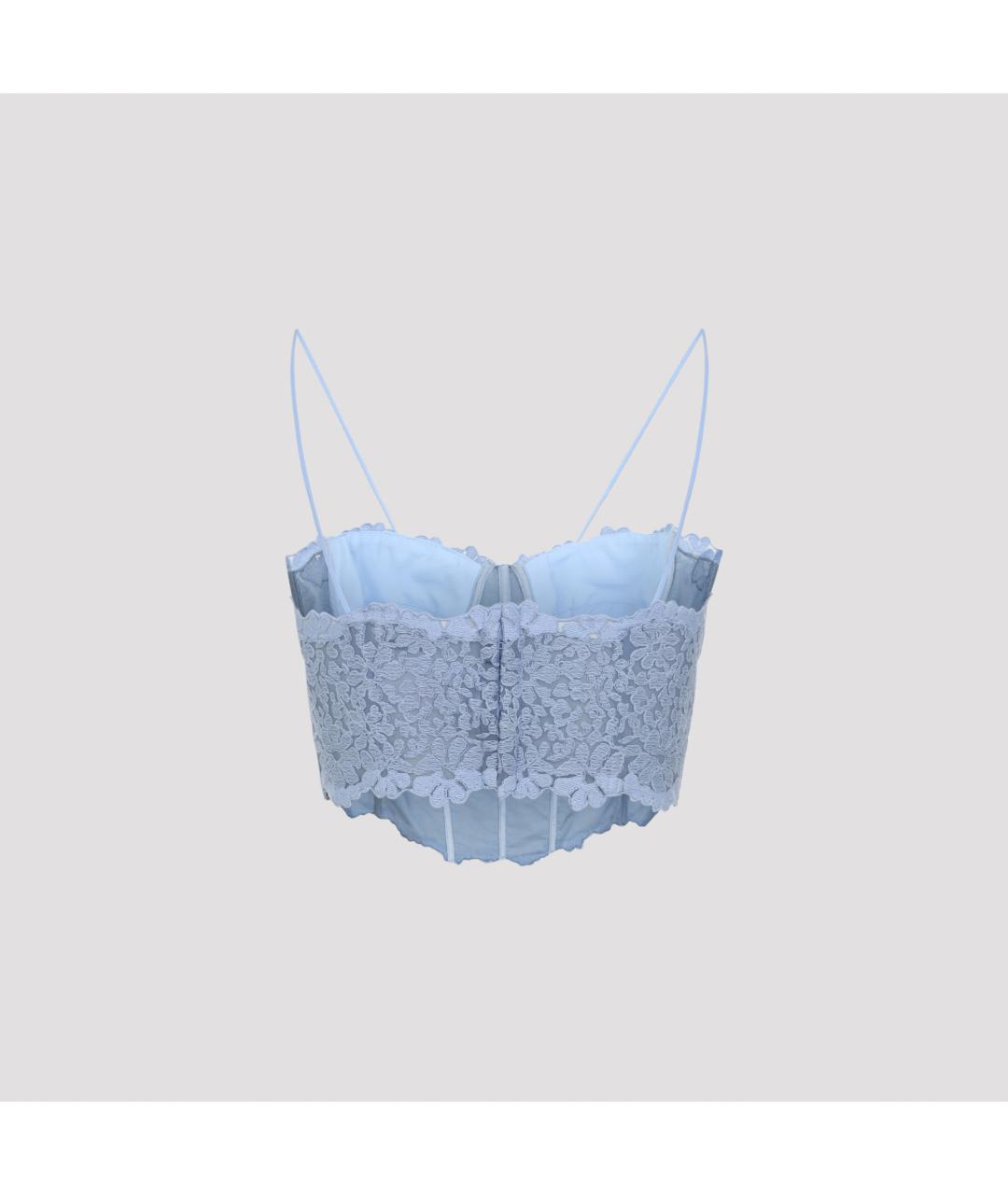 ERMANNO SCERVINO Синяя полиэстеровая майка, фото 3