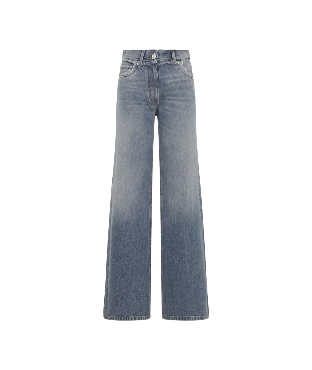 VERSACE Синие хлопковые прямые джинсы, фото 1