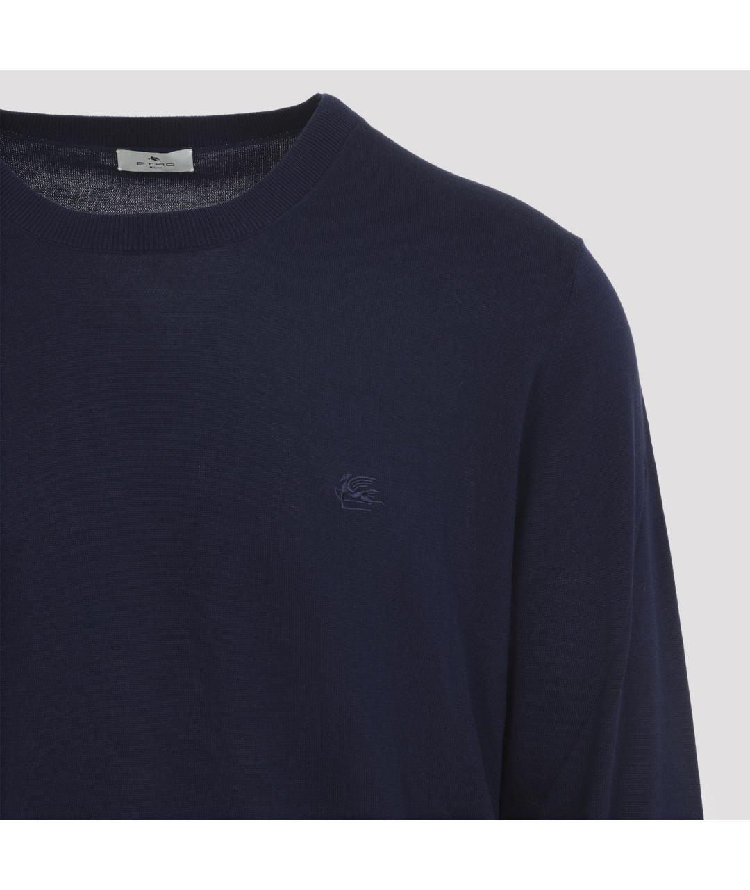 ETRO Темно-синий хлопковый джемпер / свитер, фото 5