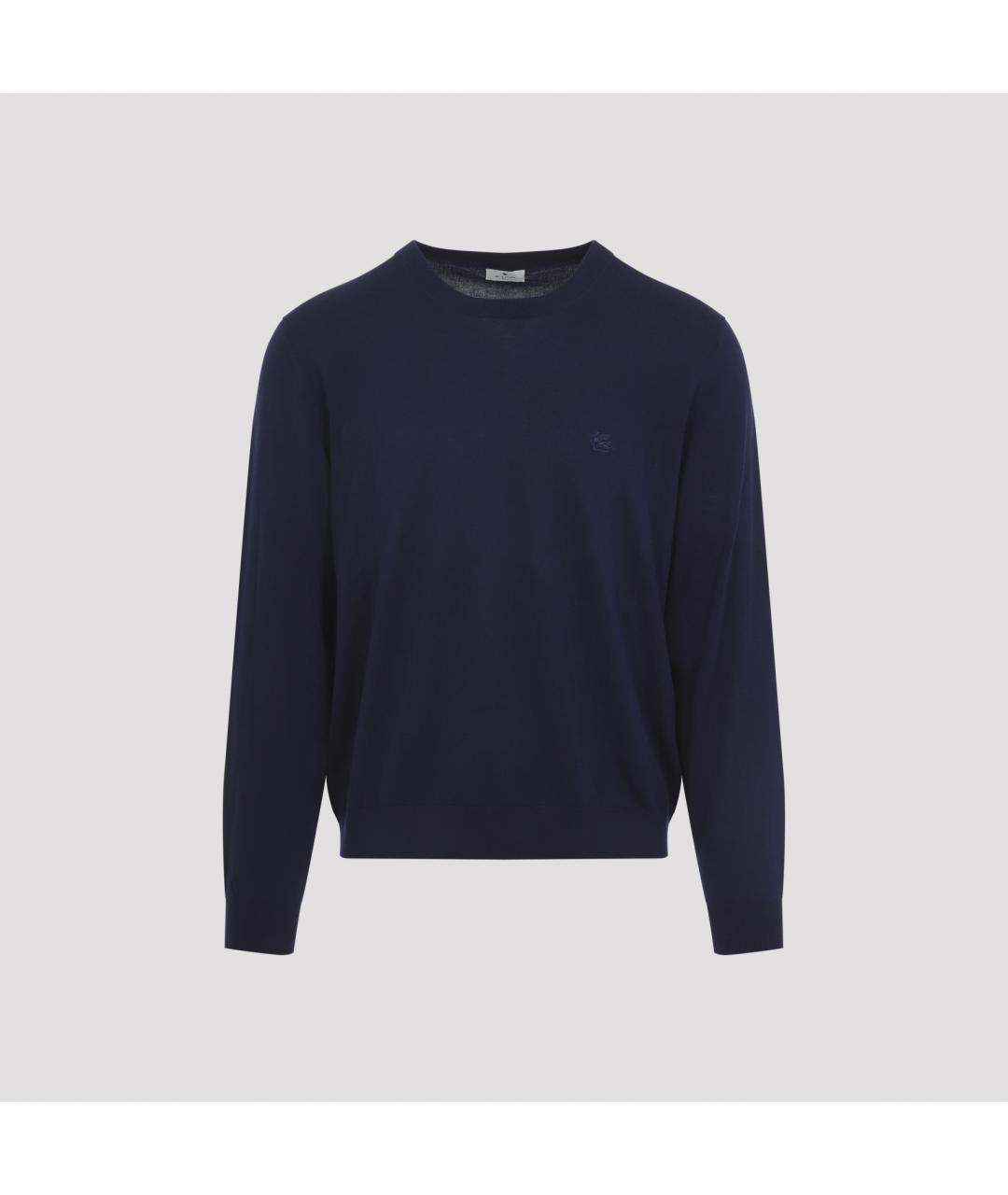 ETRO Темно-синий хлопковый джемпер / свитер, фото 3