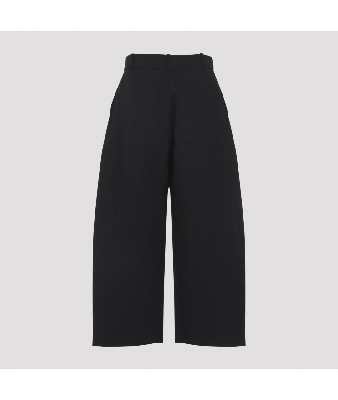 STUDIO NICHOLSON Черные хлопковые прямые брюки, фото 4