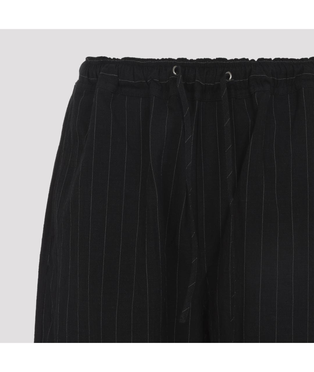 STUDIO NICHOLSON Черные хлопковые повседневные брюки, фото 3