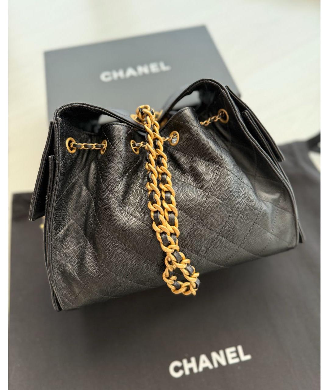 CHANEL Черная кожаная сумка через плечо, фото 3