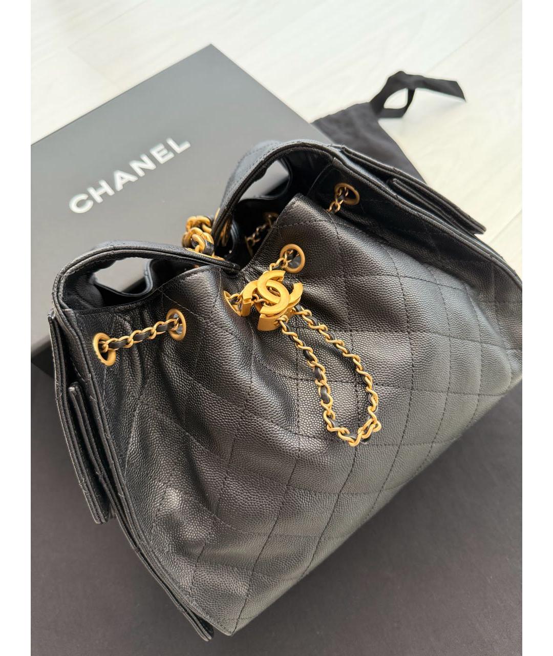 CHANEL Черная кожаная сумка через плечо, фото 7