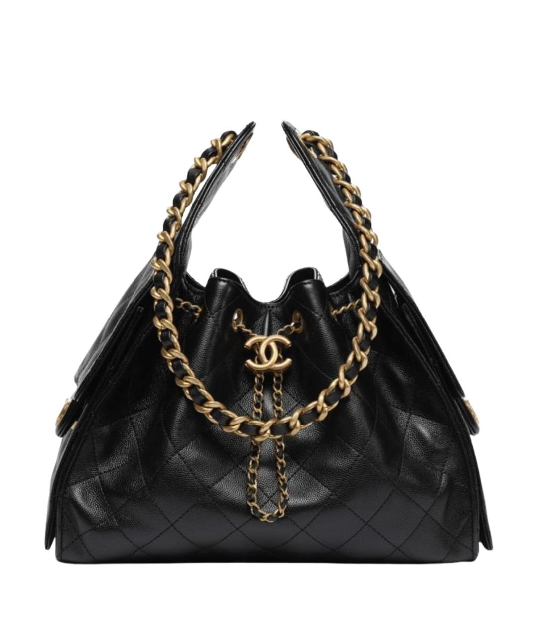CHANEL Черная кожаная сумка через плечо, фото 1