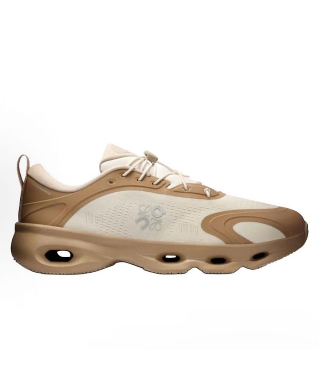 LOEWE Бежевые текстильные кроссовки, фото 2