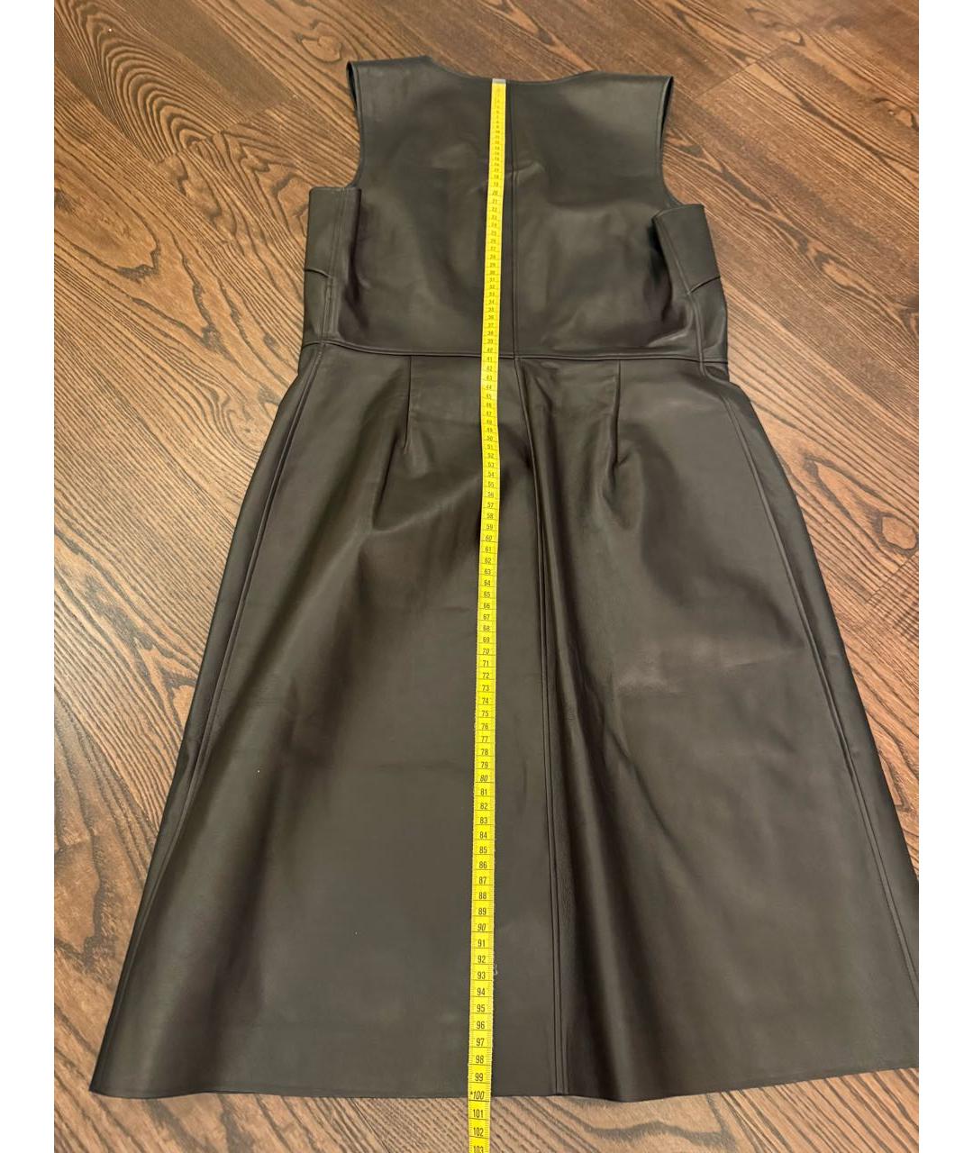 JIL SANDER Черный кожаный сарафан, фото 4