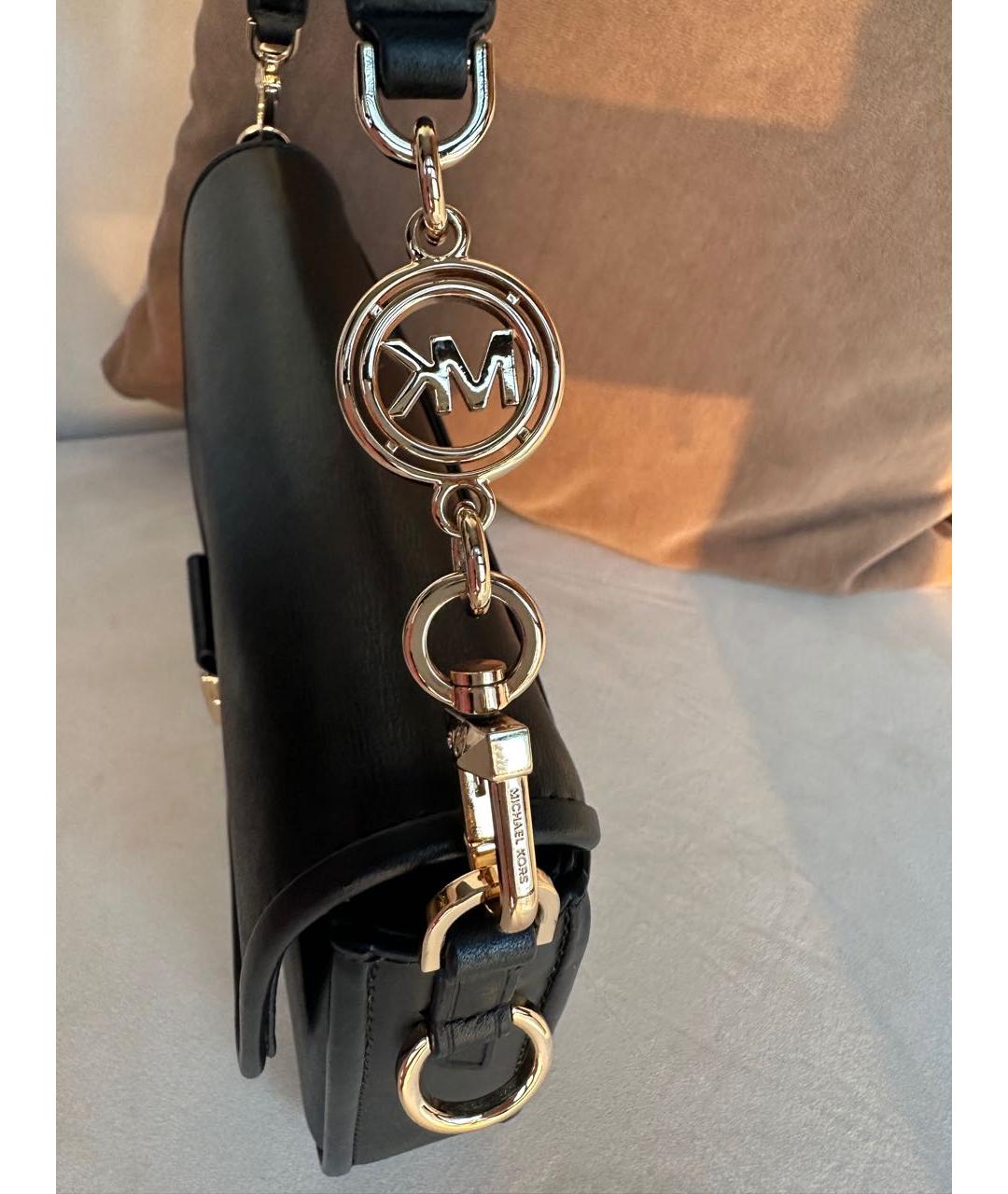 MICHAEL KORS Черная кожаная сумка с короткими ручками, фото 6