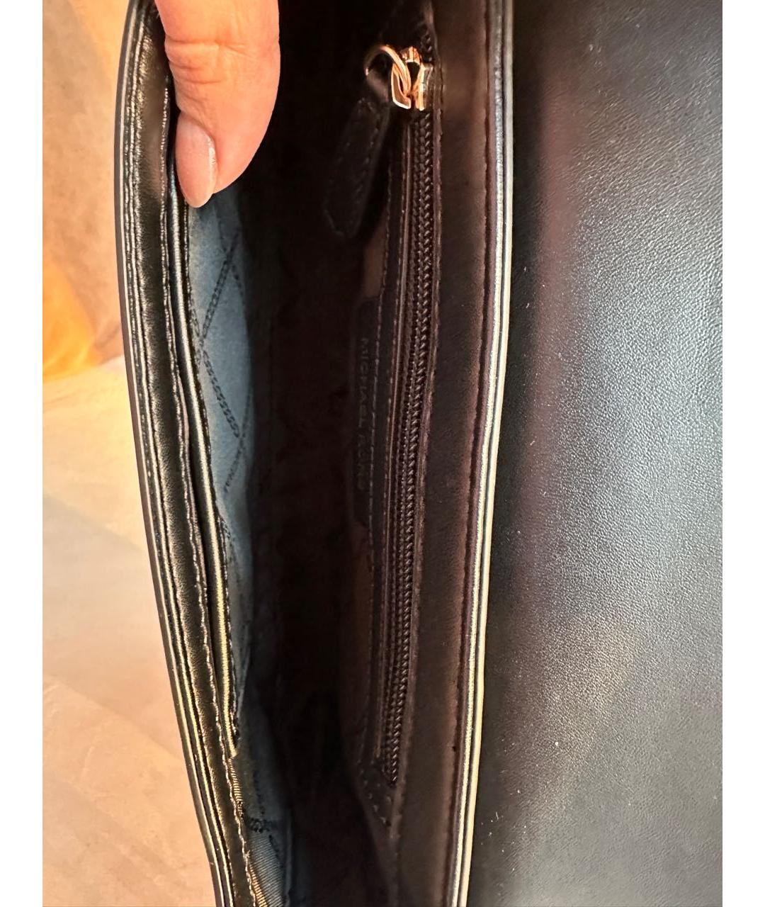 MICHAEL KORS Черная кожаная сумка с короткими ручками, фото 7