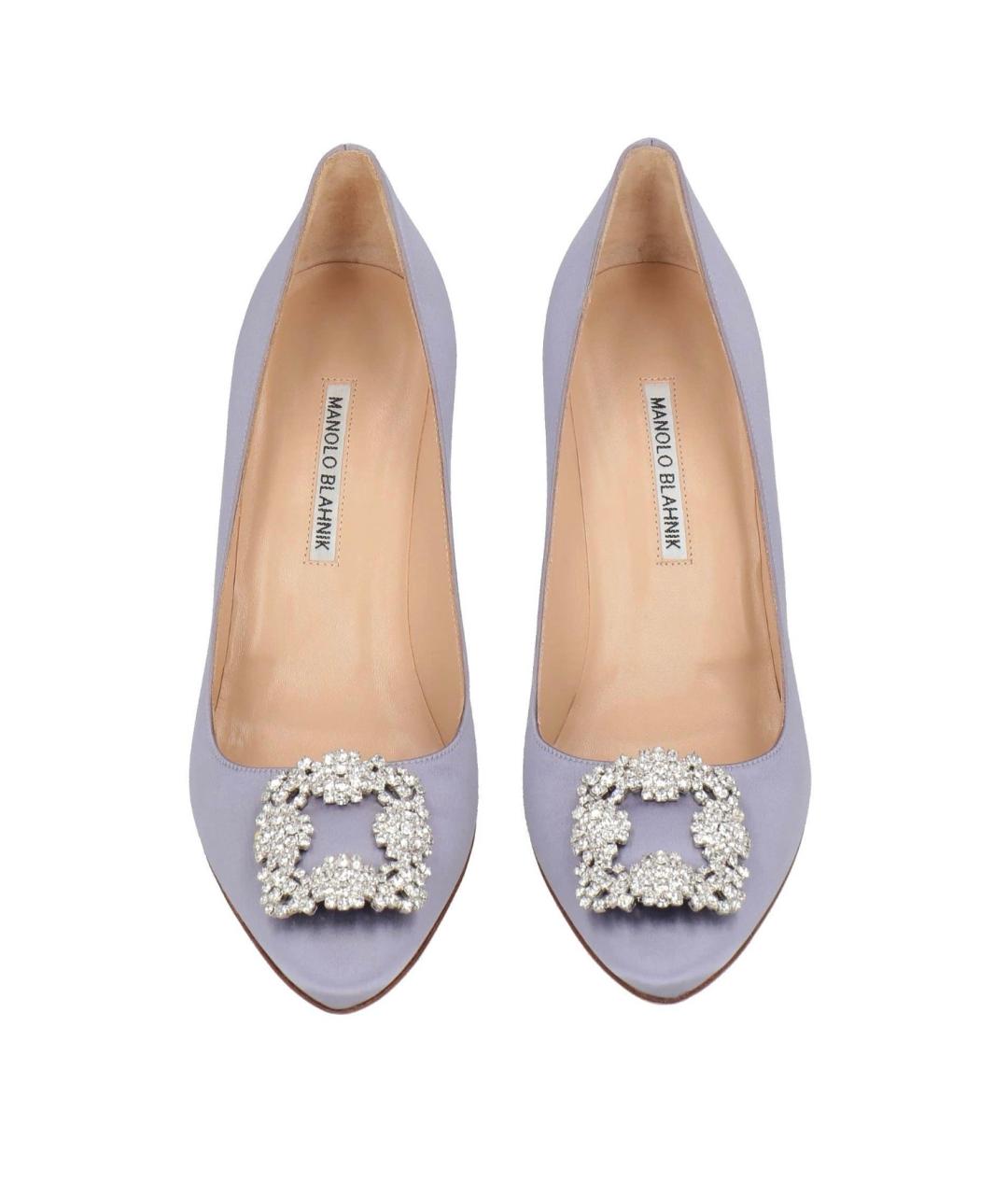 MANOLO BLAHNIK Фиолетовые текстильные туфли, фото 4