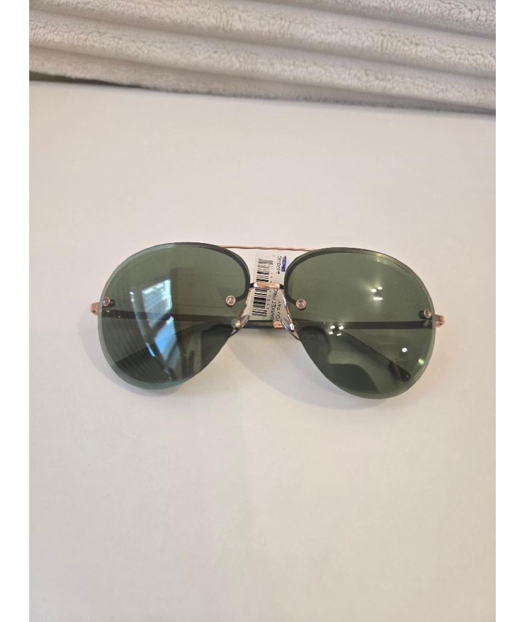 POMELLATO Зеленые металлические солнцезащитные очки, фото 4