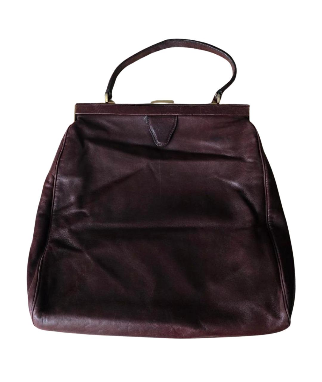 ROCHAS Коричневая кожаная сумка с короткими ручками, фото 1