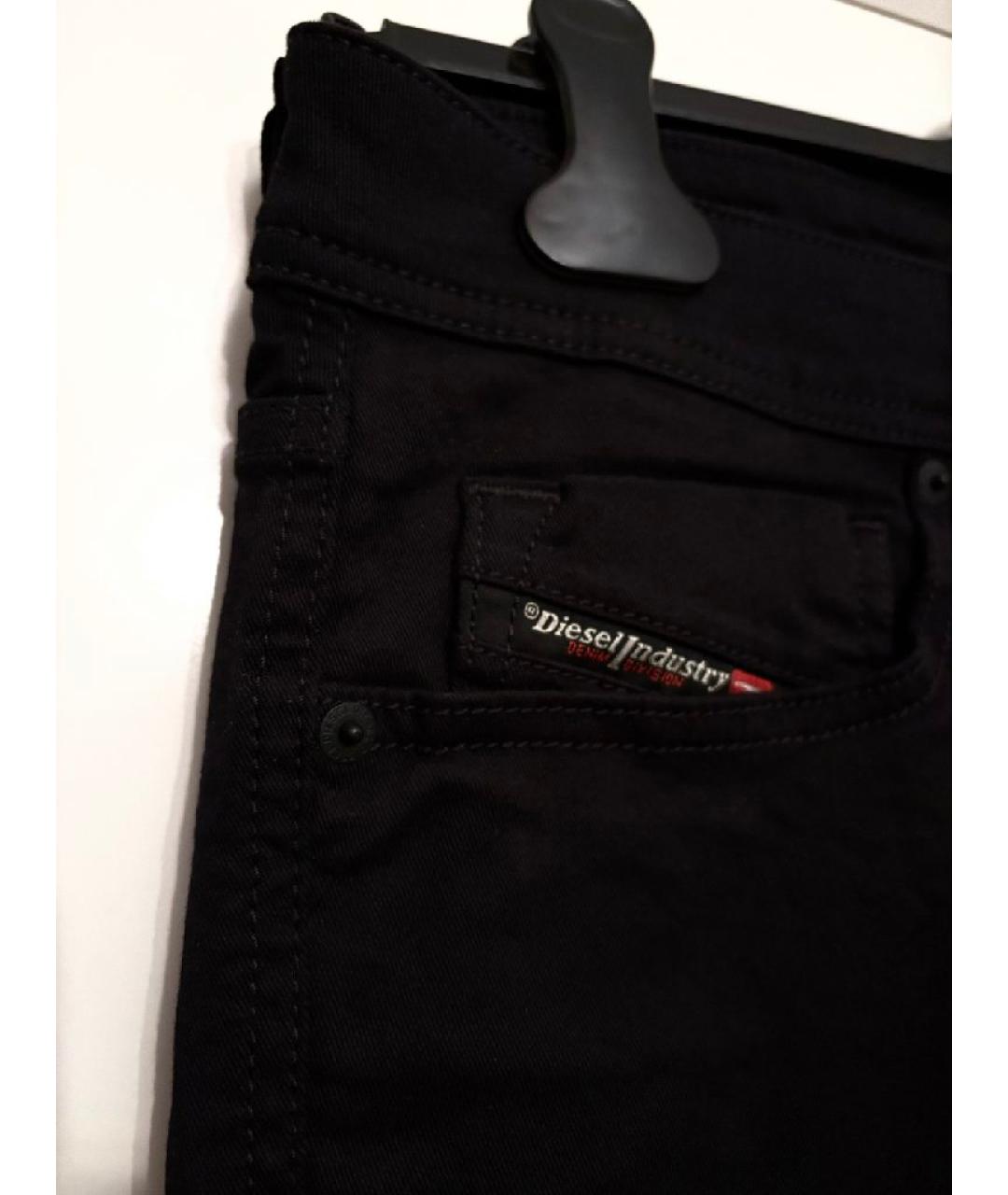 DIESEL Черные хлопко-полиэстеровые джинсы скинни, фото 4