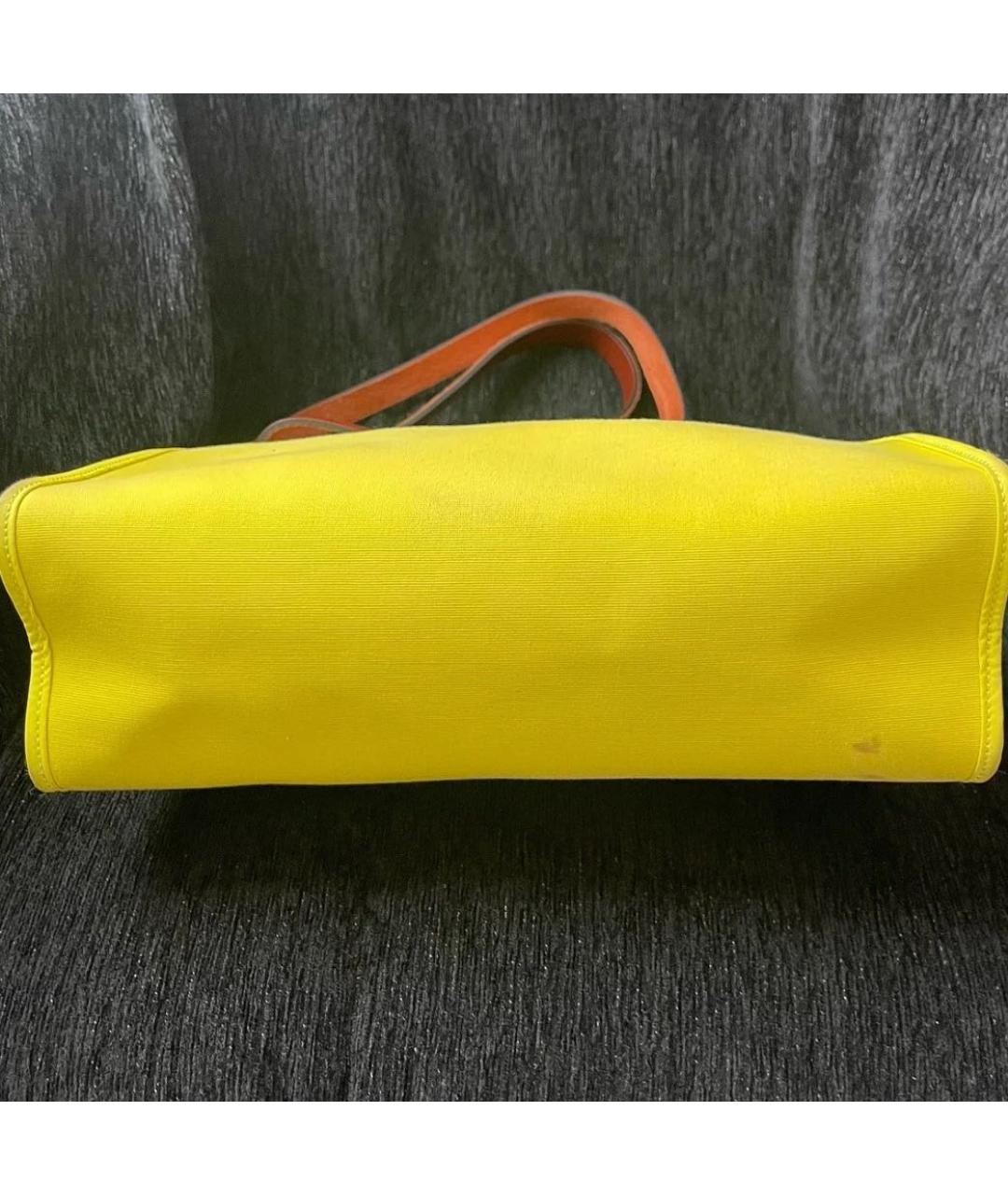 HERMES Желтая сумка с короткими ручками, фото 4