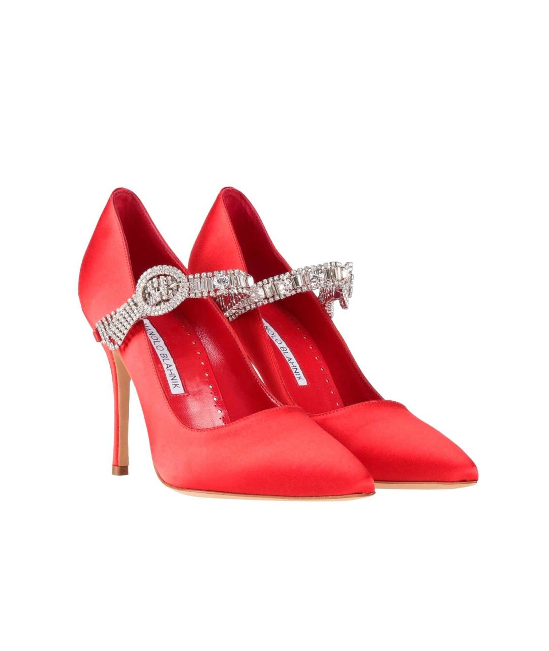 MANOLO BLAHNIK Красные текстильные туфли, фото 2