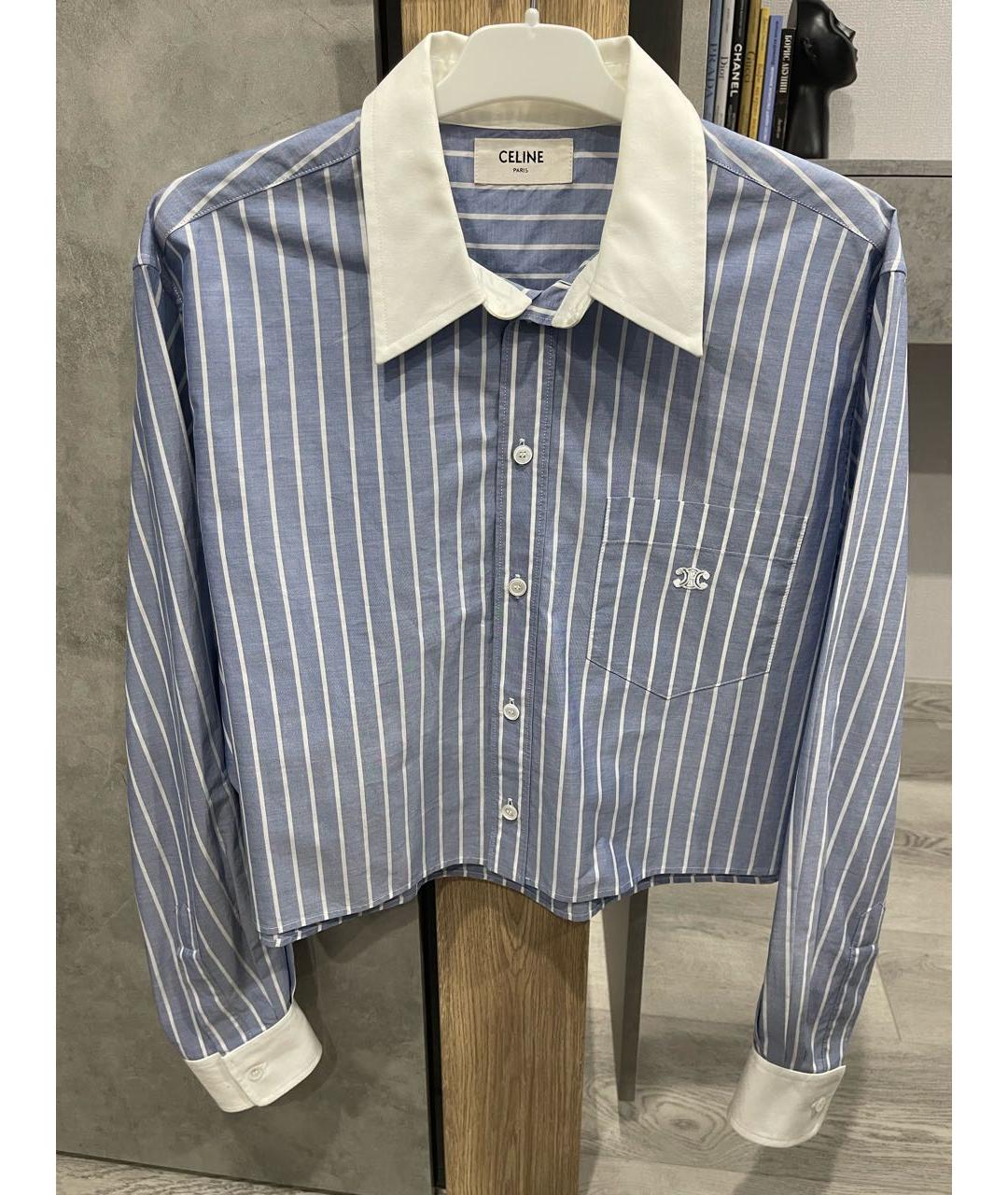 CELINE Синяя хлопковая рубашка, фото 8