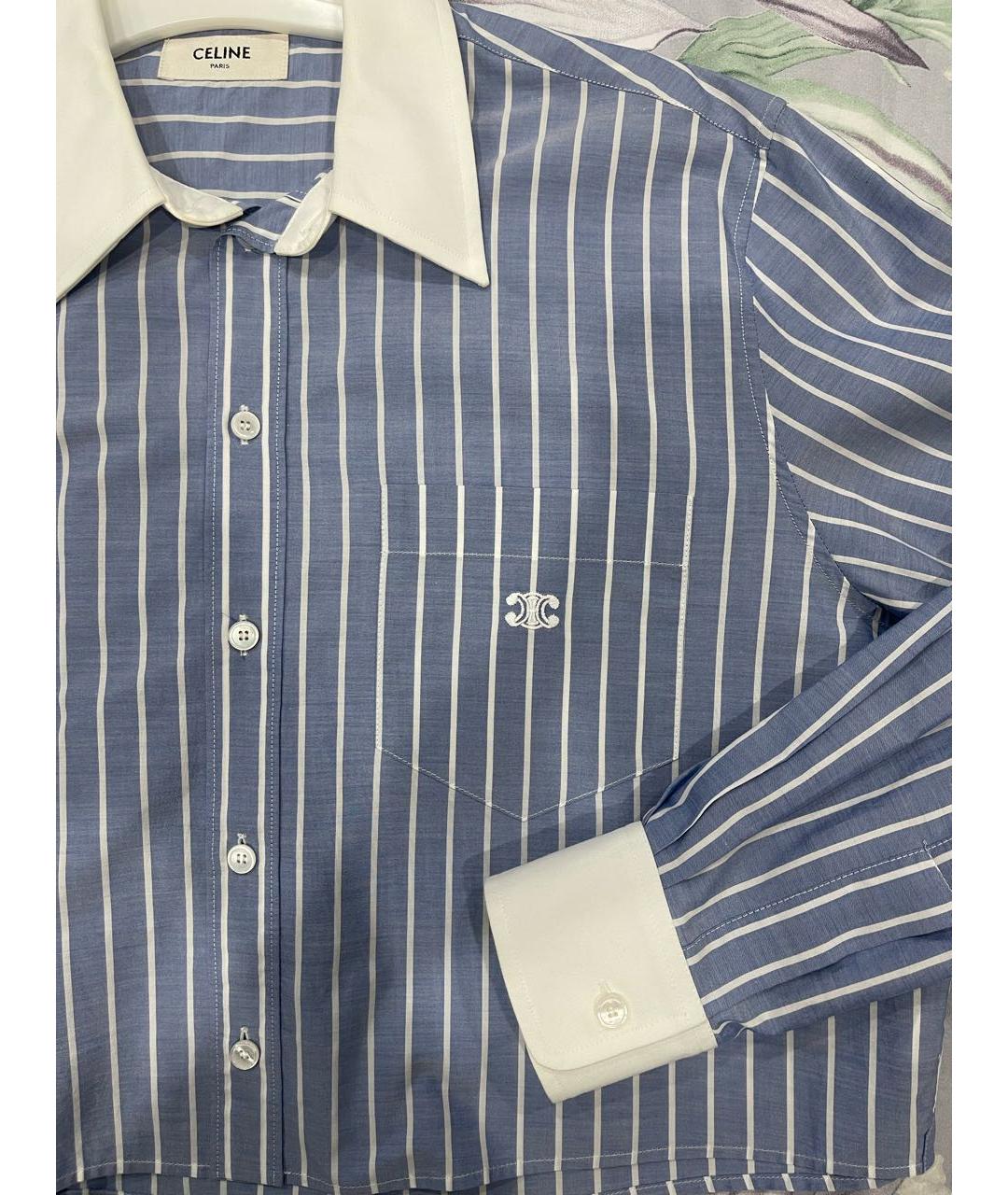 CELINE Синяя хлопковая рубашка, фото 3
