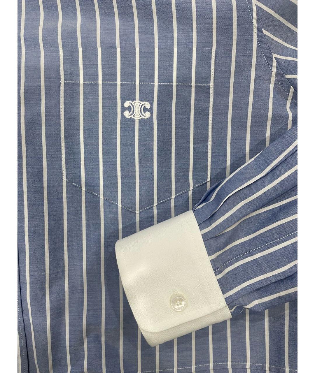 CELINE Синяя хлопковая рубашка, фото 4