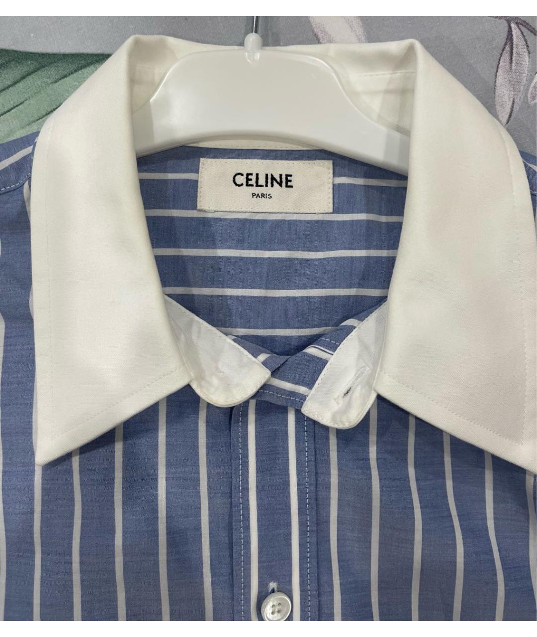 CELINE Синяя хлопковая рубашка, фото 5