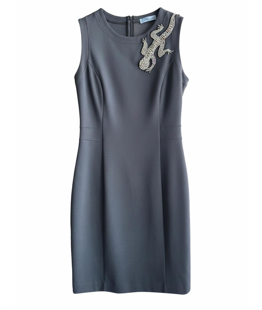 BLUMARINE Серое вискозное повседневное платье, фото 1