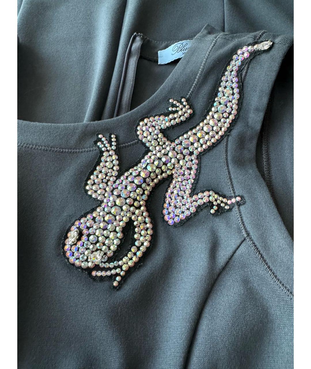 BLUMARINE Серое вискозное повседневное платье, фото 4