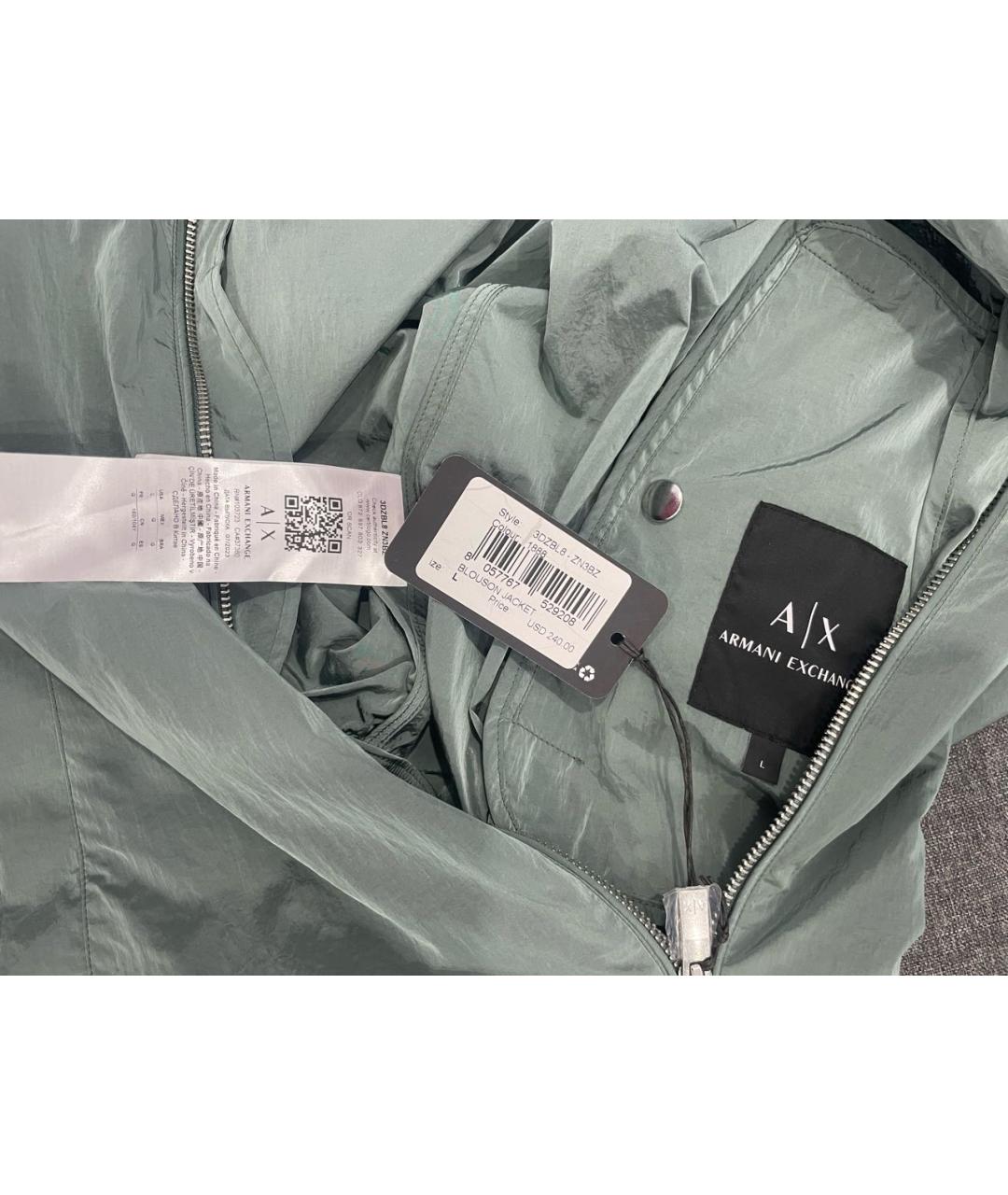 ARMANI EXCHANGE Салатовая полиэстеровая куртка, фото 3