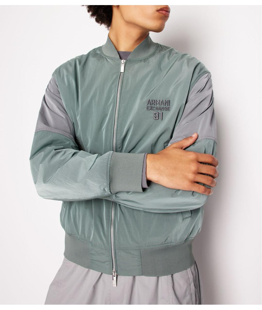 ARMANI EXCHANGE Салатовая полиэстеровая куртка, фото 6