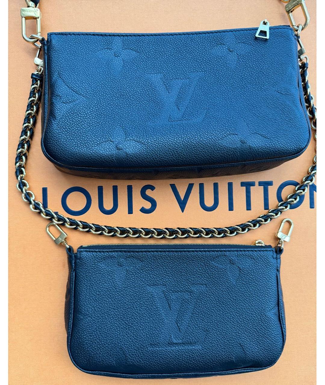 LOUIS VUITTON Черная кожаная сумка через плечо, фото 5