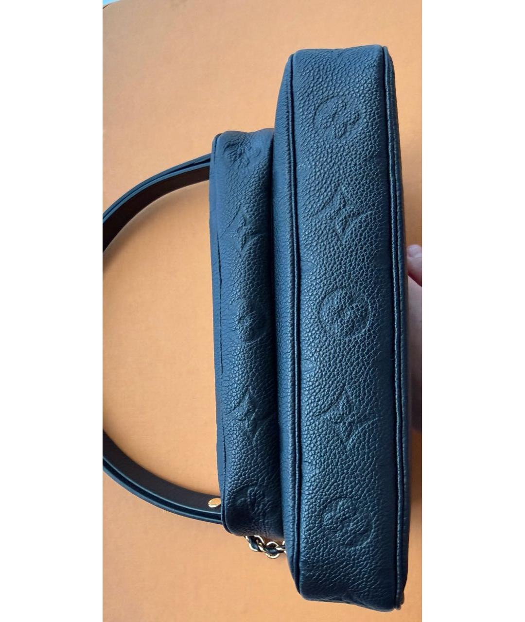 LOUIS VUITTON Черная кожаная сумка через плечо, фото 7