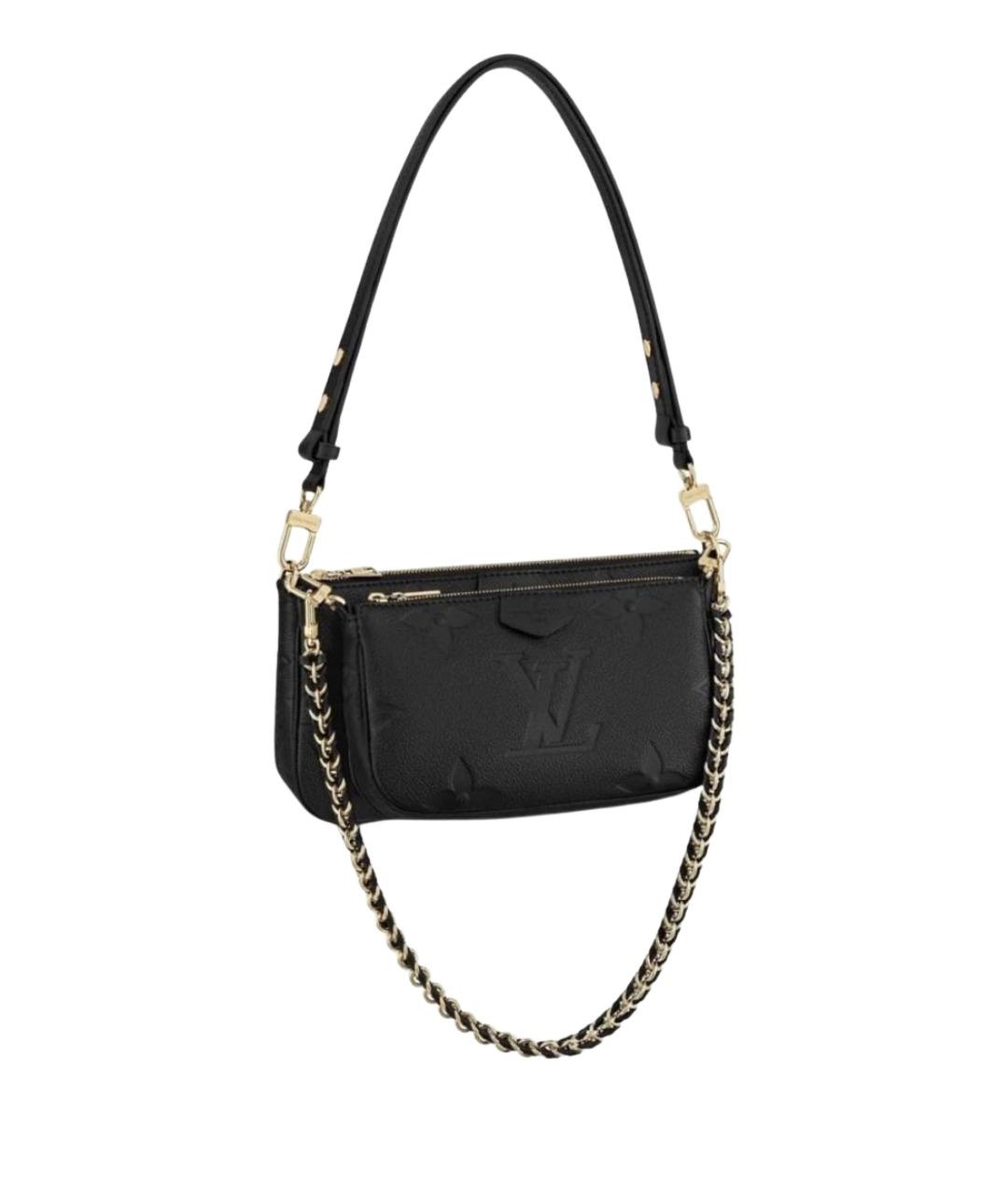 LOUIS VUITTON Черная кожаная сумка через плечо, фото 1