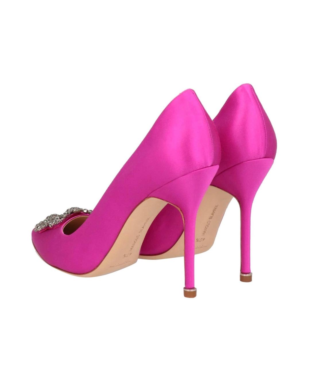 MANOLO BLAHNIK Фуксия текстильные туфли, фото 4
