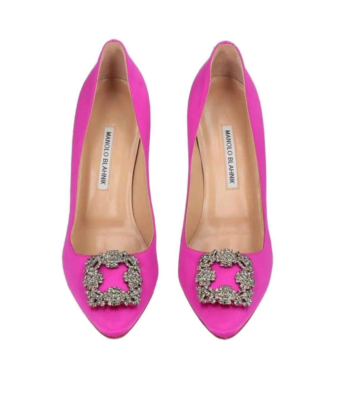 MANOLO BLAHNIK Фуксия текстильные туфли, фото 3