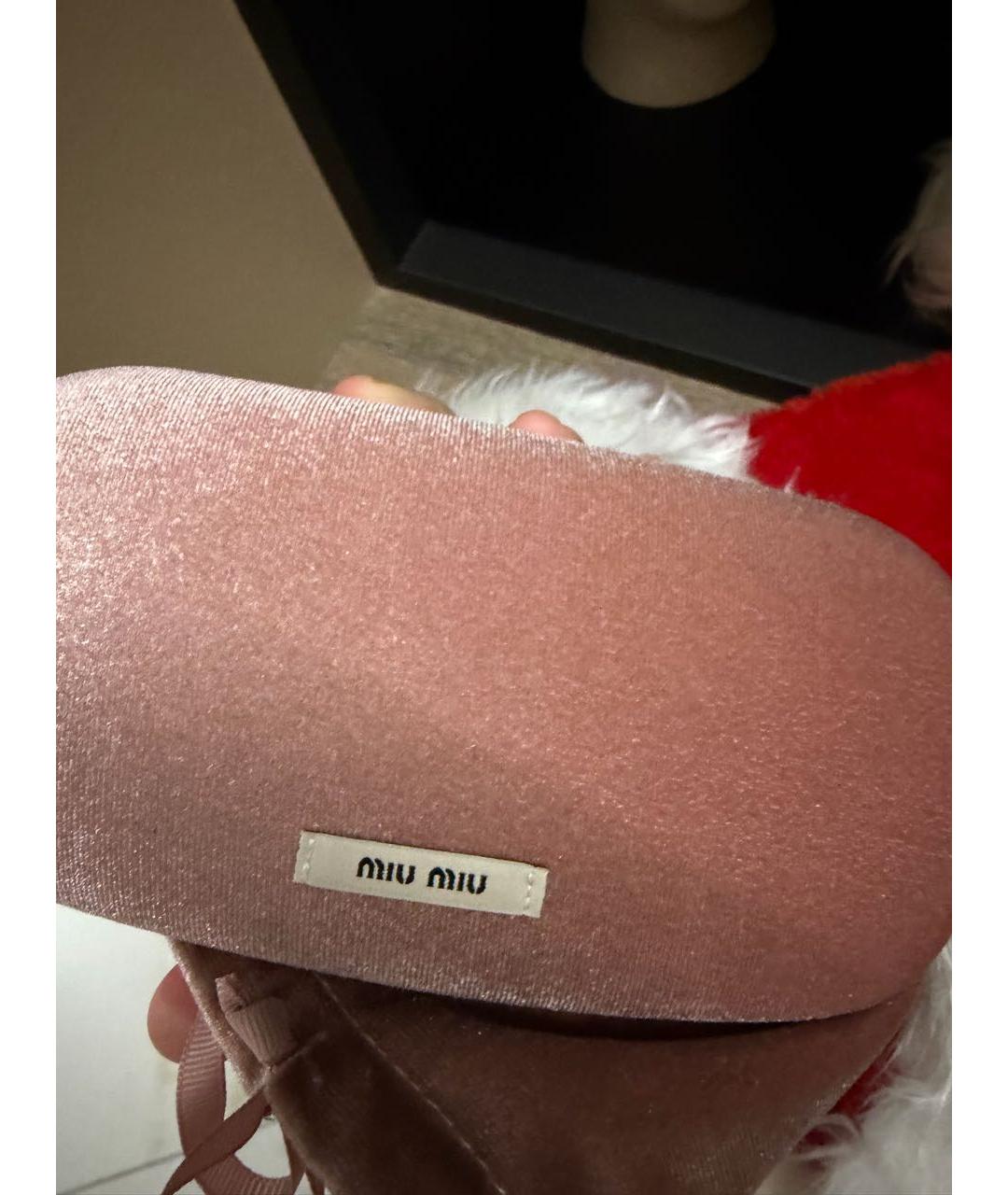 MIU MIU Розовые металлические солнцезащитные очки, фото 4